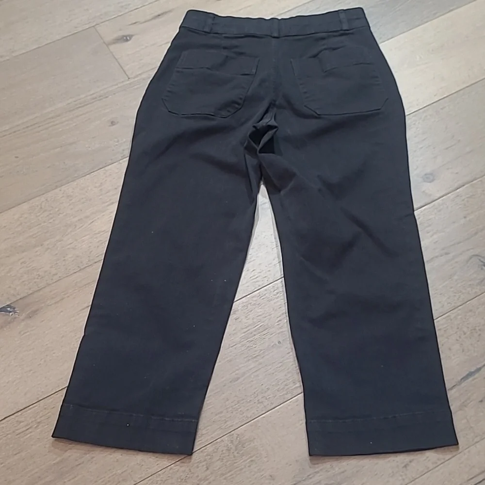 EUC Everlane Jeans Women's sz 6 Black High Rise Wide Leg Crop Pants